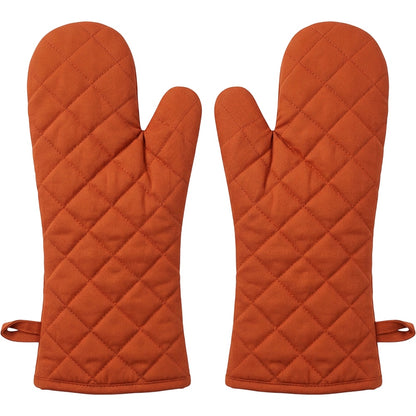 Evenor Quilted Cotton Oven Gloves Terracotta 15 in Pair