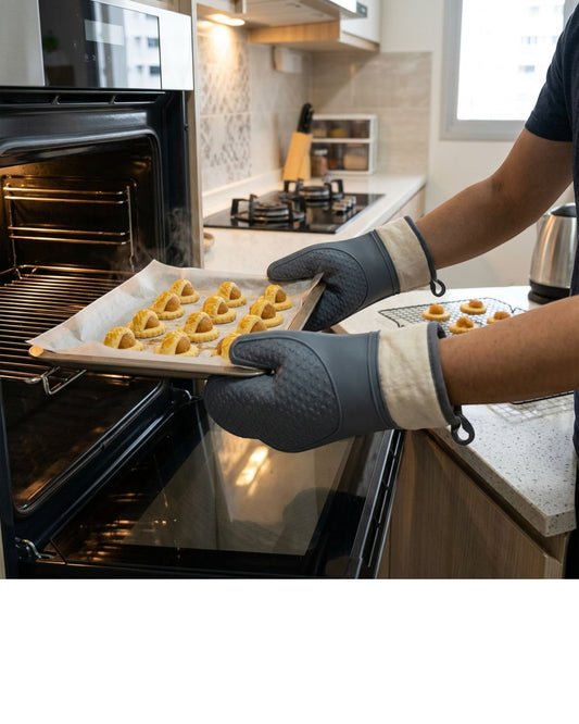Evenor Silicone Grip Oven Mitts Slate 13 in Pair