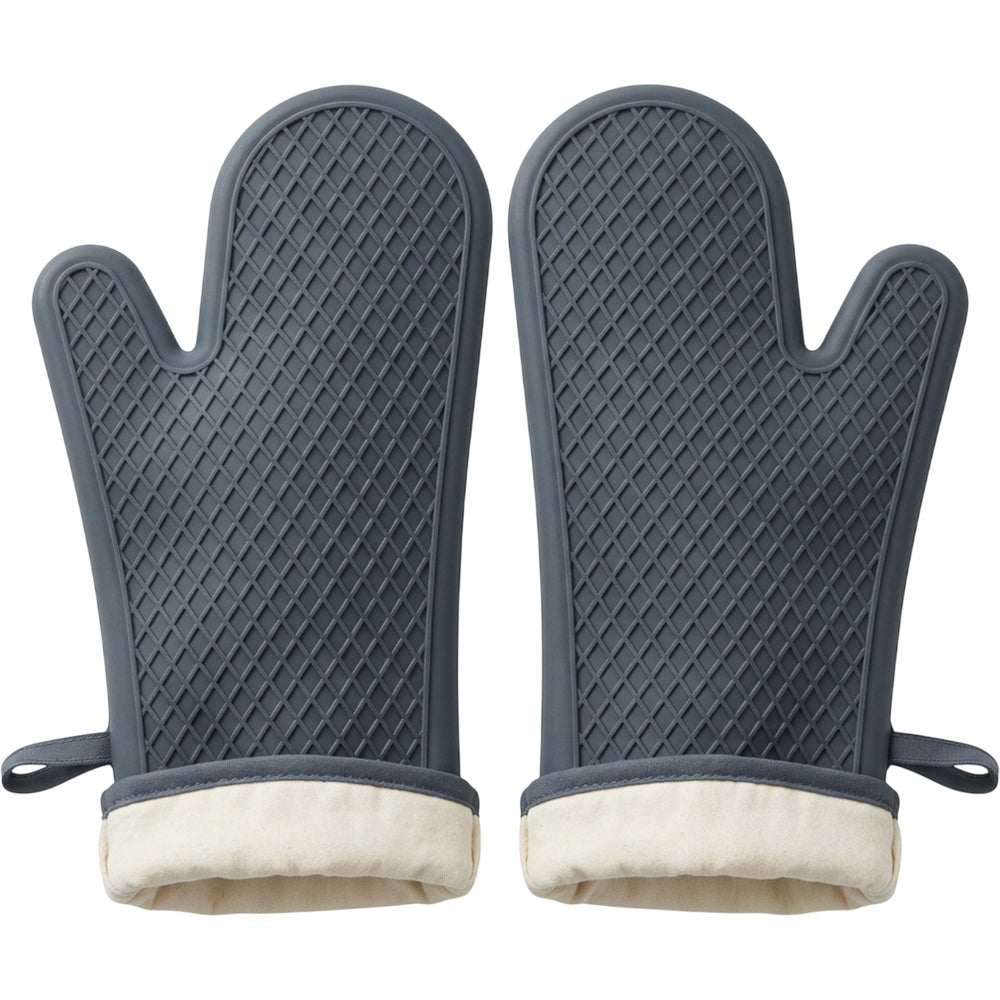 Evenor Silicone Grip Oven Mitts Slate 13 in Pair