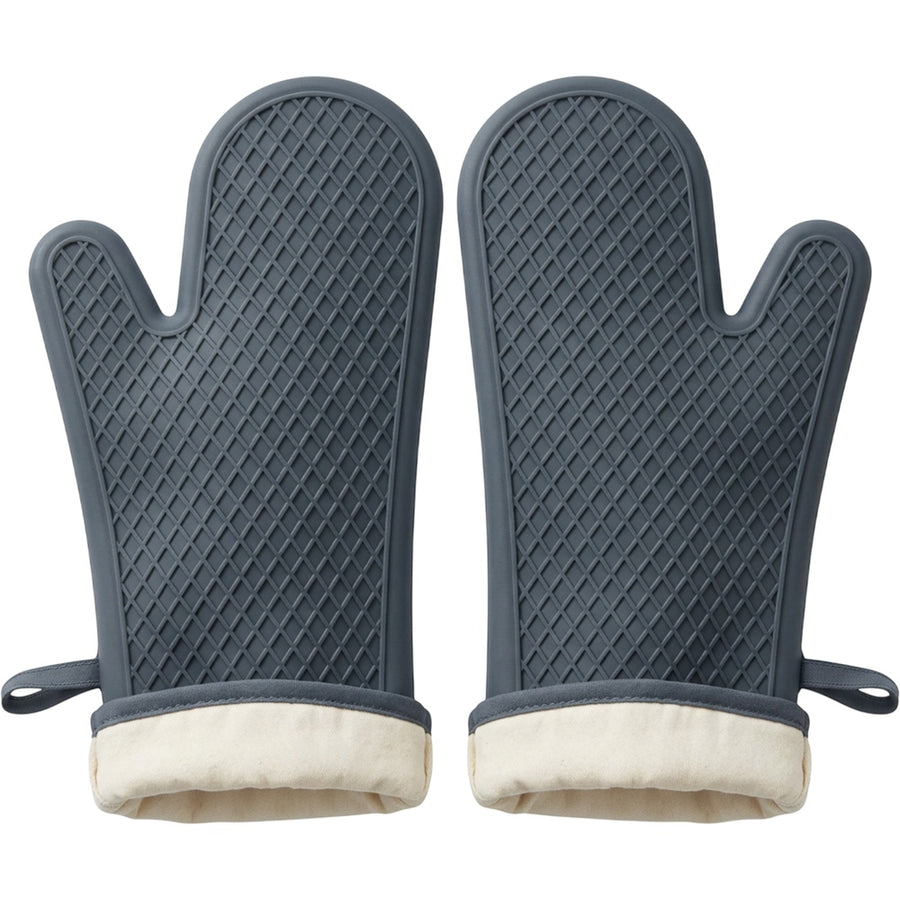 Evenor Silicone Grip Oven Mitts Slate 13 in Pair