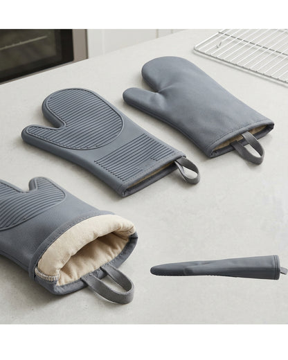 Evenor Silicone Grip Oven Mitts Slate 13 in Pair